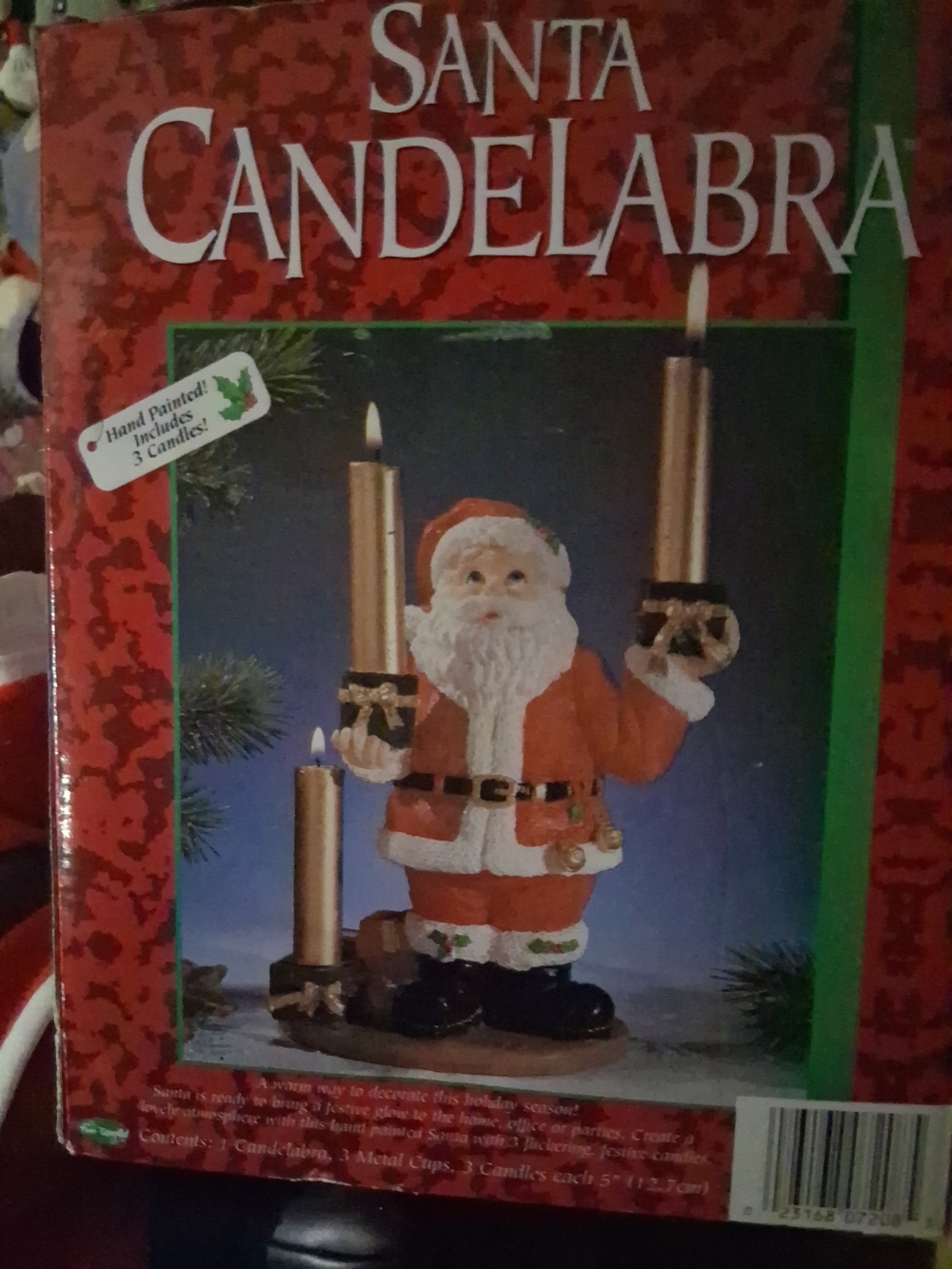 Santa Candelabra Holiday Figurine - Red Santa Candle Holder
